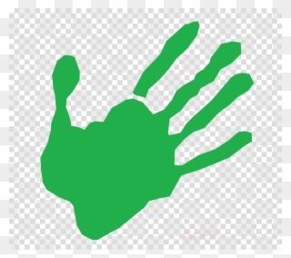 Green Hand Print Clipart Computer Icons Clip Art - Hand Transparent Silhouette - Png Download