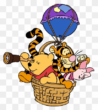 Winnie The Pooh, Piglet And Tigger Clip Art 2 - Winnie The Pooh With Friends Balloon - Png Download