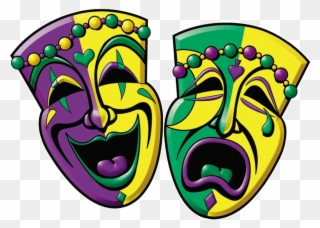 Mardi Gras Comedy And Tragedy - Mardi Gras Theatre Mask Clipart
