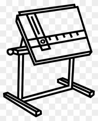 Vector Illustration Of Drafting Table Used By Draftsman - Drafting Table Clipart - Png Download