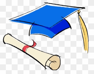Blue Graduation Cap And Diploma - Blue Graduation Cap Clipart - Png Download