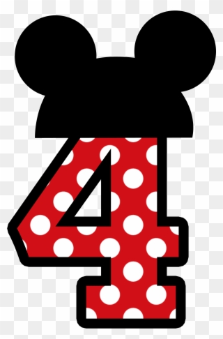 Mickey Mouse And Friends, Mickey Mouse Birthday, Minnie - Number 4 Mickey Mouse Clipart