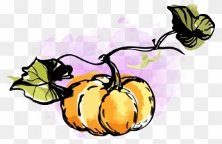 Watercolor Pumpkin Clipart - Free Watercolor Fall Clipart - Png Download