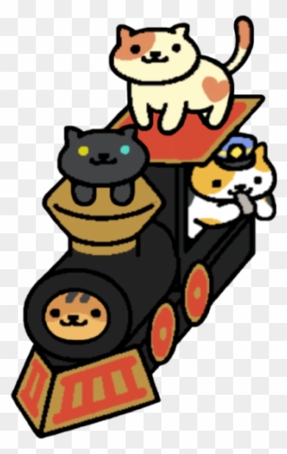Cardboard Choo-choo With Peaches, Pepper, Princess - Sassy Fran X Conductor Whiskers Clipart