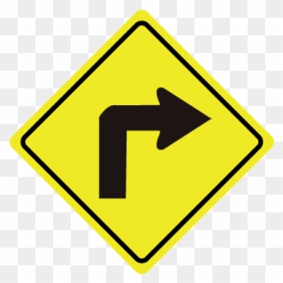 Traffic Sign - Right Turn Road Sign Clipart