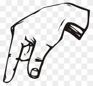 Outline Of Hand - Lenguaje De Señas Q Clipart