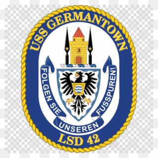 Download Uss Germantown Logo Clipart United States - Uss Germantown Lsd-42 Iron-on Patch [white - 4 Inch] - Png Download