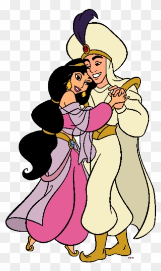 Disney Princesses Clipart - Jasmine And Aladdin Dancing - Png Download