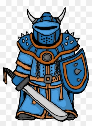 Drawing Knight Blue - Character Clipart