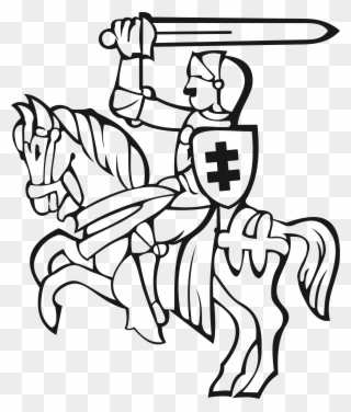 Knight On Jpg Freeuse Library Huge - Line Art Clipart