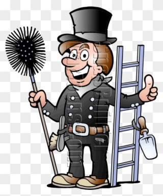 Chimney Sweeper With Cleaning Tools Cleaning Services - Chimney Sweeper Clipart