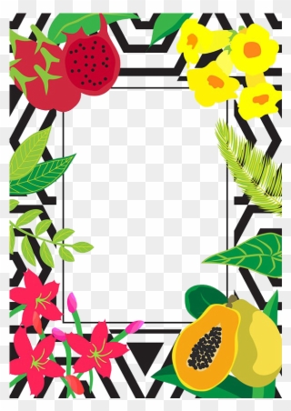 Clipart Borders Fruit - Illustration - Png Download