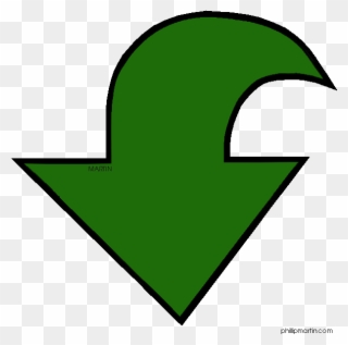 Green Arrow Downward Clipart - Clip Art - Png Download