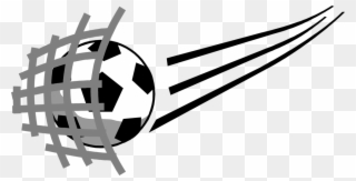 Soccer - Soccer Ball Hitting Net Clipart