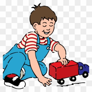 Play Clip Art Boy Playing With Toy Truck Clip Art At - Boy Playing Clipart - Png Download