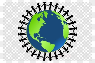 Cartoon People Holding Hands Clipart Earth - Ring Around The World - Png Download