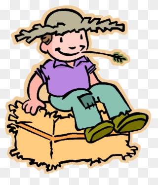 Boy On Hay Bale - Country Boy Clipart - Png Download