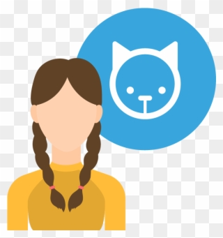 Avatar Of Sarah And A Cat Icon - Illustration Clipart