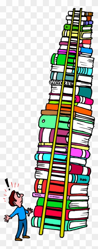 Tall Stack Of Books Clipart - Png Download