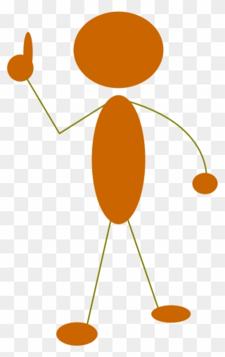 Orange Man Clipart - Clip Art Pointing At Head - Png Download