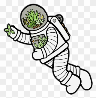 Space Astronaut Plant Leaf Plants Spaceman Outer Space - Plants Tumblr Stickers Clipart