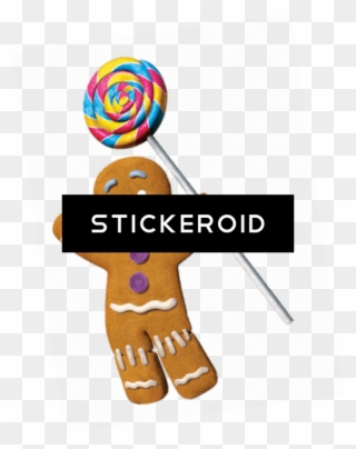 Gingerbread Man With Lolly - Shrek Gingy Cardboard Cutout - 75cm Clipart