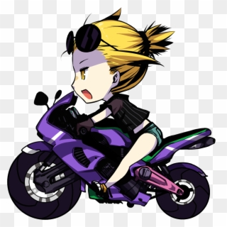 Biker - Girl On Motorcycle Cartoon Clipart