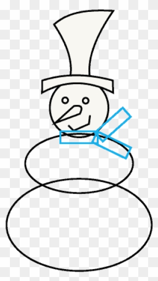 How To Draw Snowman - Line Art Clipart