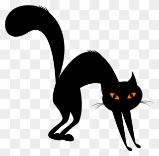 Black Cat Clipart Whisker - Halloween Cat Shirts - Png Download