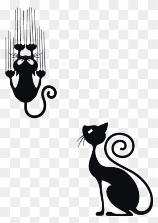 Black Cat Clipart Cat Scratch - Black Cats Style - Png Download