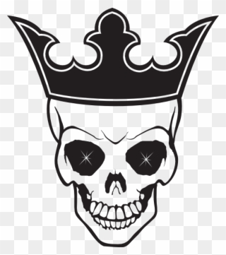 Skull And Crown Tattoo Transparent Png - Skull With Crown Clipart
