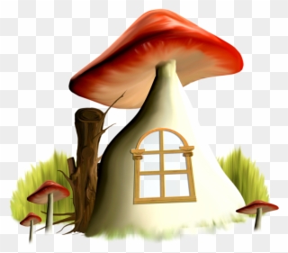 Фотки Cartoon House, Mushroom House, Fairy Homes, Clipart - Mushroom - Png Download