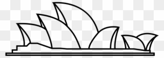 Sydney Opera House Clipart Silhouette - Sydney Opera House Line Art - Png Download