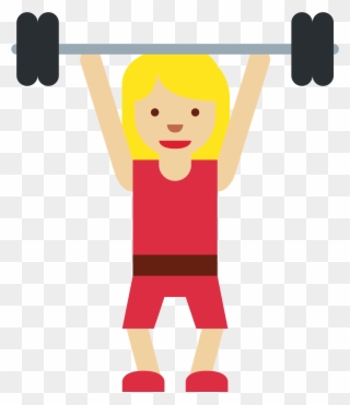Weight Lifting Clipart 17, Buy Clip Art - Women Weight Lifting Emoji - Png Download