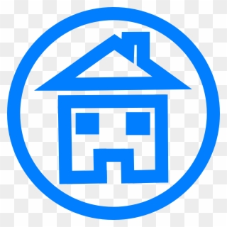 House In Blue Circle Clipart