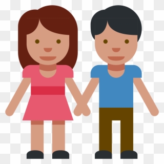 Cartoon Couples Holding Hands 9, Buy Clip Art - Emoji De Pareja De Mujer - Png Download