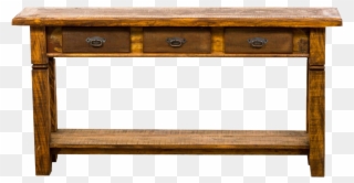 Farmhouse Reclaimed Wood Console Table Clipart