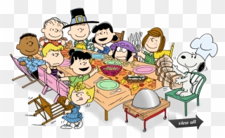 Happy Thanksgiving, From One Happily Dysfunctional - Charlie Brown Thanksgiving Table Clipart