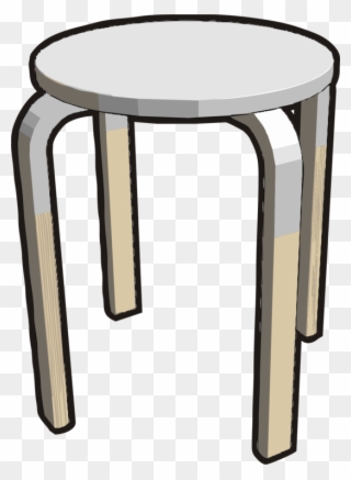 Table Bar Stool Chair White - Stool Clipart - Png Download