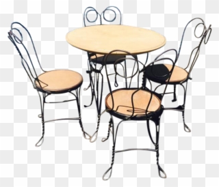 Ice Cream Parlor Chairs - Table Clipart
