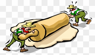 Vector Illustration Of Italian Cuisine Chefs Roll Out - Cartoon Clipart