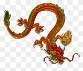 Chinese Dragon Clipart Chinese Dragon Clipart 4497679 - Metallic Orange Serpent Dragon Round Ornament - Png Download