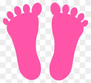 Footprint Clipart Barefoot - Pink Footprint Clipart - Png Download