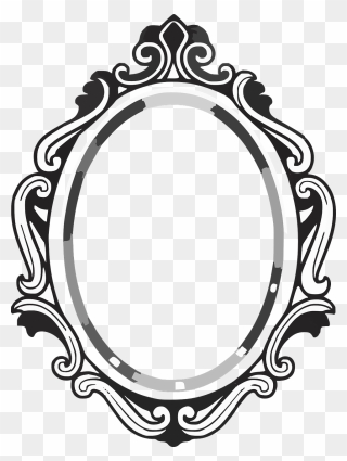 Drawing Oval Gothic Clip Royalty Free Download - Drawings Of A Mirror - Png Download