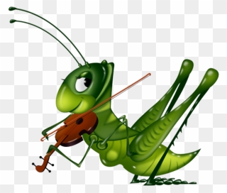 Insects Clipart Garden Insect - Grasshopper Playing Violin Png Transparent Png