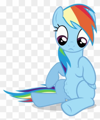 Stomach Vector Happy Clipart Library - Mlp Rainbow Dash Sitting - Png Download