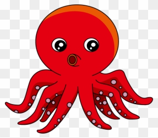 Squid Clipart Octopus Clipart - Red Octopus Cartoon Png Transparent Png