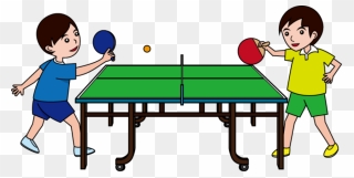 Ping Pong Clip Art - Playing Table Tennis Clipart - Png Download