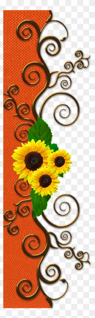 Borders * Cantoneiras * Cluster Sunflower Clipart, - Clip Art - Png Download