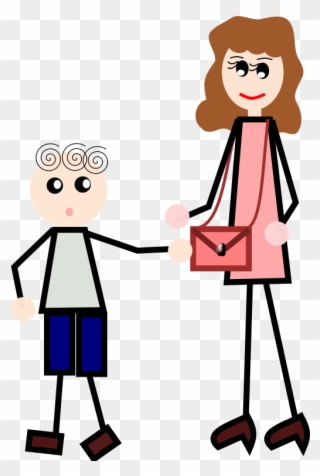 Stick Figure Love Drawing Holding Hands Line Art - Holding Hands With Mom Clipart - Png Download